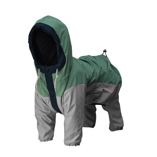 og in Havasu raincoat from 45-degree angle, showing cut, coverage, and functional details