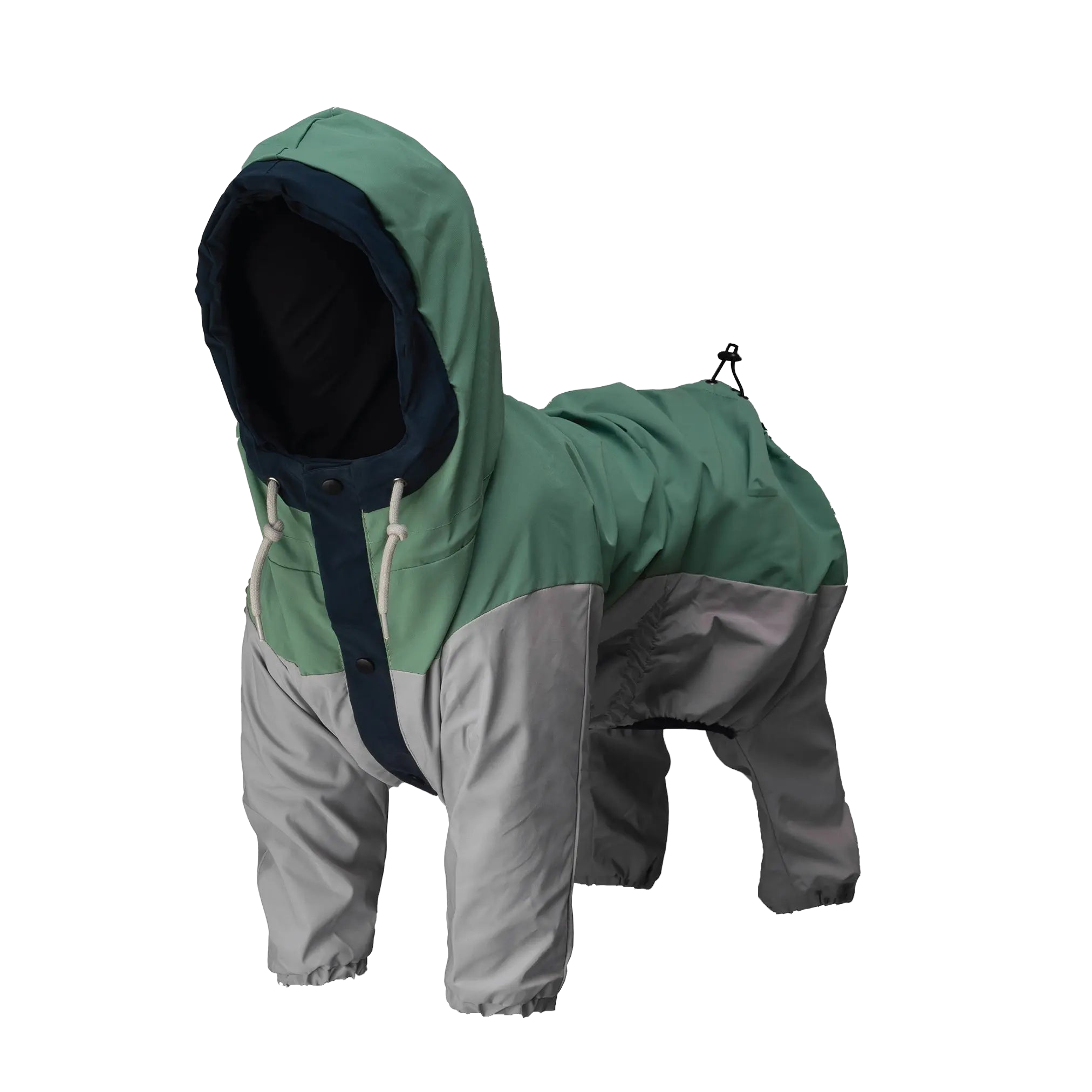 og in Havasu raincoat from 45-degree angle, showing cut, coverage, and functional details