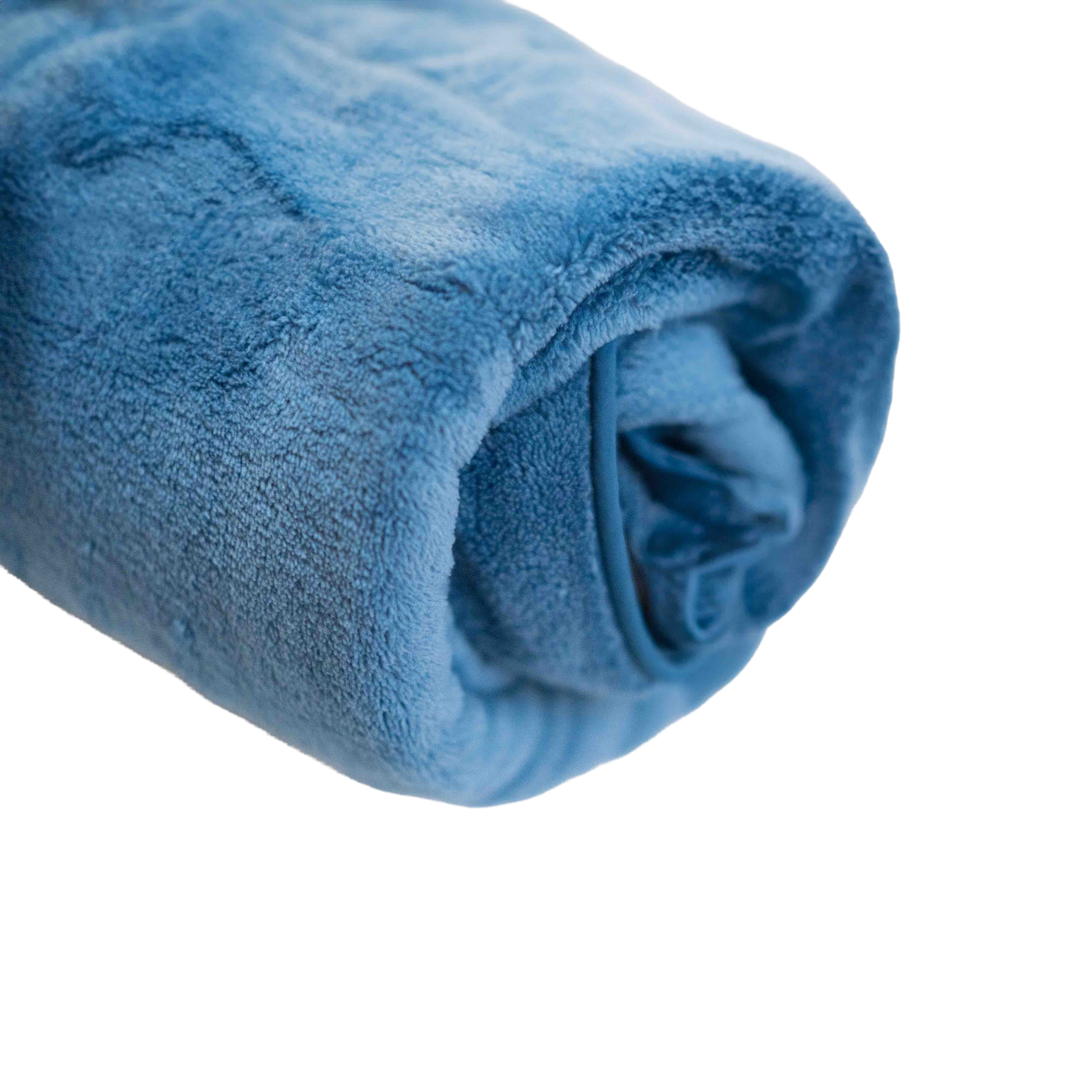 A lightweight and flexible fleece dog coat shown in a rolling position, highlighting its soft, cozy texture and secure fit for active dogs in winter.
